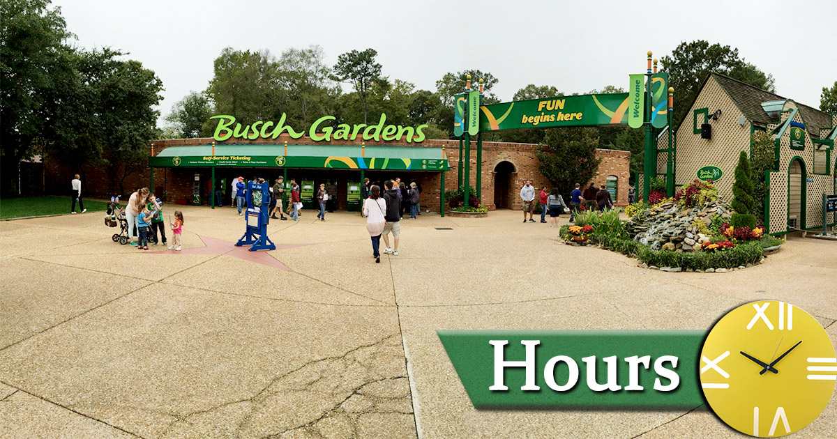 Busch Gardens Hours Of Operation Open Closed Holiday List